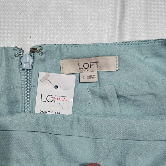 Nwt Loft 50% Linen Metallic Stripe Mini Skirt - Picture 8 of 9